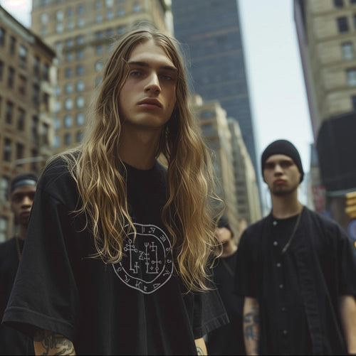 Minimal black unisex t-shirt front view