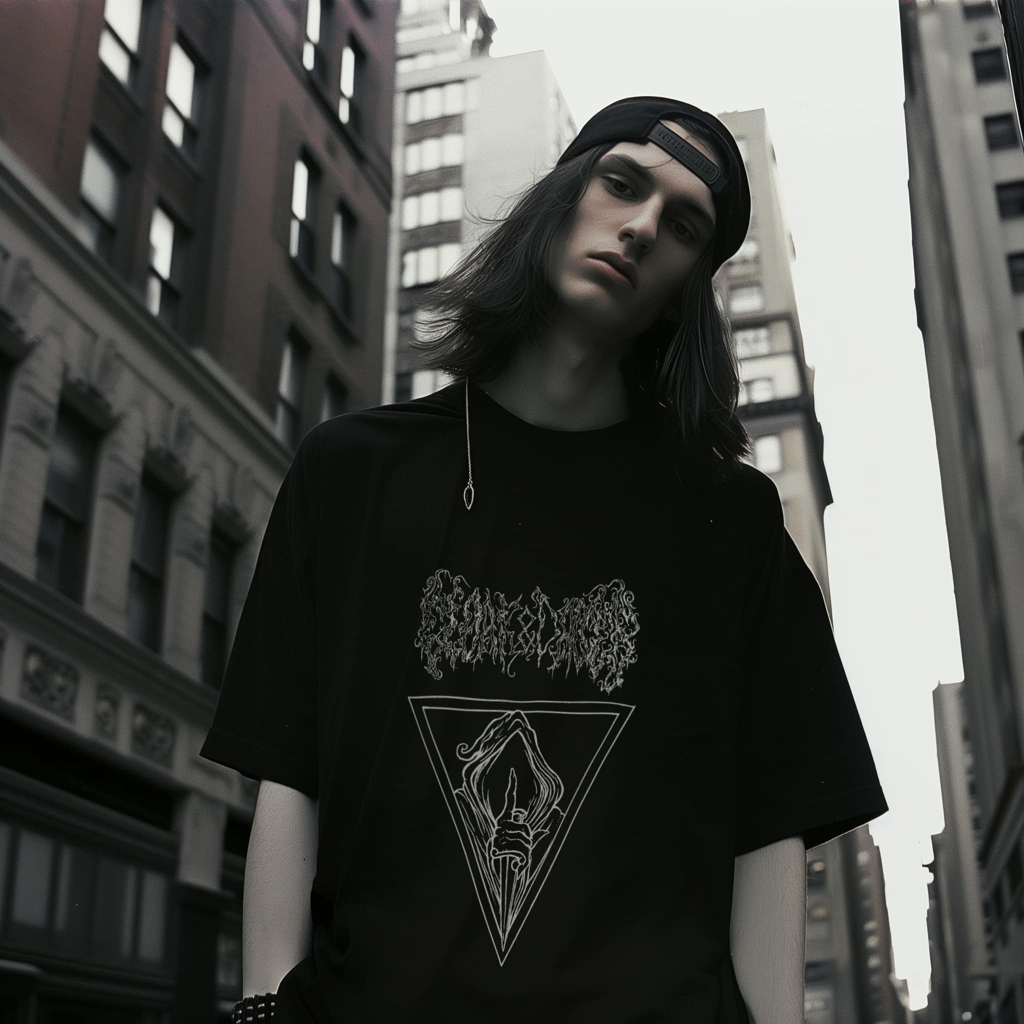 Black unisex t-shirt lifestyle image