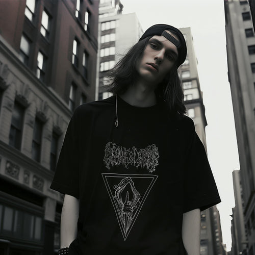 Black unisex t-shirt lifestyle image