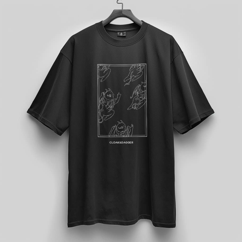 Black unisex t-shirt worn by model
